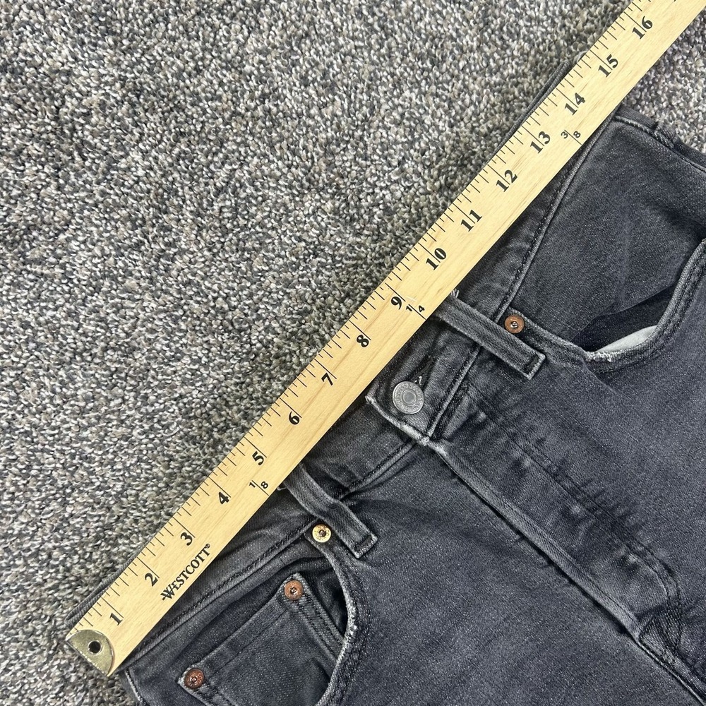 Levis 501XX‎ Selvedge Denim Skinny Jeans Distressed Hem Dark Grey Womens 29x22 - Picture 11 of 15